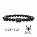 Black Stone Beads Couple Bracelets Men Women Fashion Jewelry