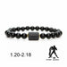 Black Stone Beads Couple Bracelets Men Women Fashion Jewelry