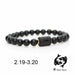 Black Stone Beads Couple Bracelets Men Women Fashion Jewelry