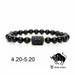 Black Stone Beads Couple Bracelets Men Women Fashion Jewelry