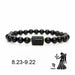 Black Stone Beads Couple Bracelets Men Women Fashion Jewelry