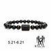 Black Stone Beads Couple Bracelets Men Women Fashion Jewelry