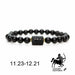 Black Stone Beads Couple Bracelets Men Women Fashion Jewelry