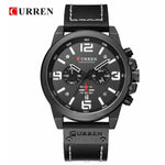 Men Watches Leather Luxury Brand Waterproof Military Sports Wrist Watch Chronograph
