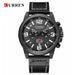 Men Watches Leather Luxury Brand Waterproof Military Sports Wrist Watch Chronograph