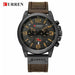 Men Watches Leather Luxury Brand Waterproof Military Sports Wrist Watch Chronograph