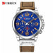 Men Watches Leather Luxury Brand Waterproof Military Sports Wrist Watch Chronograph