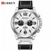 Men Watches Leather Luxury Brand Waterproof Military Sports Wrist Watch Chronograph
