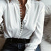 Fashion Solid Color Ladies Tops Sexy Buttons Long sleeve Women Chiffon Shirt