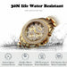 Women Fashion Luxury Watches Roman Numerals Gold Ladies Wristwatch
