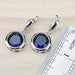 Sterling Silver Jewelry Set Blue Cubic Zirconia Ring Bracelet Earrings Pendant Women Jewelry
