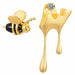 925 Sterling Silver Handmade Fine Jewelry 18K Gold Bee & Dripping Honey Stud Earrings