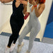 Women Long Jumpsuits Skinny Backless Sleeveless Overalls Fashion Sportswear