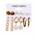 Women's Earrings Set Pearl Earrings Geometric Crystal Bohemian Fashion Jewelry