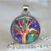 Tree Of Life Glass Cabochon Statement Necklace & Pendant Jewelry Vintage Charm Chain Choker Steampunk Jewelry Gift for Women