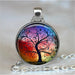 Tree Of Life Glass Cabochon Statement Necklace & Pendant Jewelry Vintage Charm Chain Choker Steampunk Jewelry Gift for Women