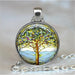 Tree Of Life Glass Cabochon Statement Necklace & Pendant Jewelry Vintage Charm Chain Choker Steampunk Jewelry Gift for Women