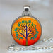 Tree Of Life Glass Cabochon Statement Necklace & Pendant Jewelry Vintage Charm Chain Choker Steampunk Jewelry Gift for Women