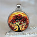 Tree Of Life Glass Cabochon Statement Necklace & Pendant Jewelry Vintage Charm Chain Choker Steampunk Jewelry Gift for Women