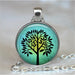 Tree Of Life Glass Cabochon Statement Necklace & Pendant Jewelry Vintage Charm Chain Choker Steampunk Jewelry Gift for Women