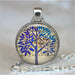 Tree Of Life Glass Cabochon Statement Necklace & Pendant Jewelry Vintage Charm Chain Choker Steampunk Jewelry Gift for Women