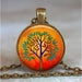 Tree Of Life Glass Cabochon Statement Necklace & Pendant Jewelry Vintage Charm Chain Choker Steampunk Jewelry Gift for Women