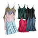 Spaghetti Strap Top Women Halter V Neck Cami Sleeveless Satin Silk Tank Tops