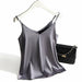 Spaghetti Strap Top Women Halter V Neck Cami Sleeveless Satin Silk Tank Tops