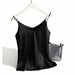 Spaghetti Strap Top Women Halter V Neck Cami Sleeveless Satin Silk Tank Tops