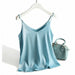 Spaghetti Strap Top Women Halter V Neck Cami Sleeveless Satin Silk Tank Tops
