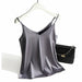 Spaghetti Strap Top Women Halter V Neck Cami Sleeveless Satin Silk Tank Tops