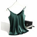 Spaghetti Strap Top Women Halter V Neck Cami Sleeveless Satin Silk Tank Tops