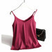 Spaghetti Strap Top Women Halter V Neck Cami Sleeveless Satin Silk Tank Tops