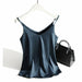 Spaghetti Strap Top Women Halter V Neck Cami Sleeveless Satin Silk Tank Tops