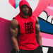 Men's Bodybuilding Hooded Tank Top Cotton Sleeveless Vest Fitness Sportswear