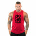 Men's Bodybuilding Hooded Tank Top Cotton Sleeveless Vest Fitness Sportswear