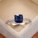 Square Blue Series Stone Women Rings Minimalist Elegant Engagement Jewelry Rings