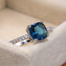 Square Blue Series Stone Women Rings Minimalist Elegant Engagement Jewelry Rings