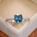 Square Blue Series Stone Women Rings Minimalist Elegant Engagement Jewelry Rings
