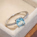 Square Blue Series Stone Women Rings Minimalist Elegant Engagement Jewelry Rings