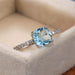 Square Blue Series Stone Women Rings Minimalist Elegant Engagement Jewelry Rings