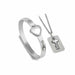 Concentric Lock Key Titanium Steel Jewelry Bracelet Necklace Couple Sets