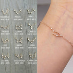 Constellation Simple Bracelets Women Charm Zodiac Pattern Chain Bracelets