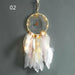 Dream Catcher Feather Ornaments Lace Ribbons Feathers Wrapped Lights Room Decor