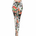 Graffiti Leggings Floral Patterned Print Leggings Women Elastic Legging Pants