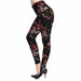 Graffiti Leggings Floral Patterned Print Leggings Women Elastic Legging Pants