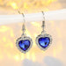 Titanic Heart Necklace Women Blue Heart Crystal Zircon Jewelry Sets