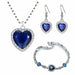 Titanic Heart Necklace Women Blue Heart Crystal Zircon Jewelry Sets