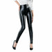 Women PU Leather Pants High Waist Elastic Slim Leather Leggings