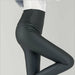 Women PU Leather Pants High Waist Elastic Slim Leather Leggings